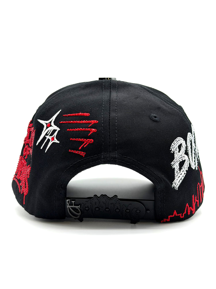 Gorra Boston black red