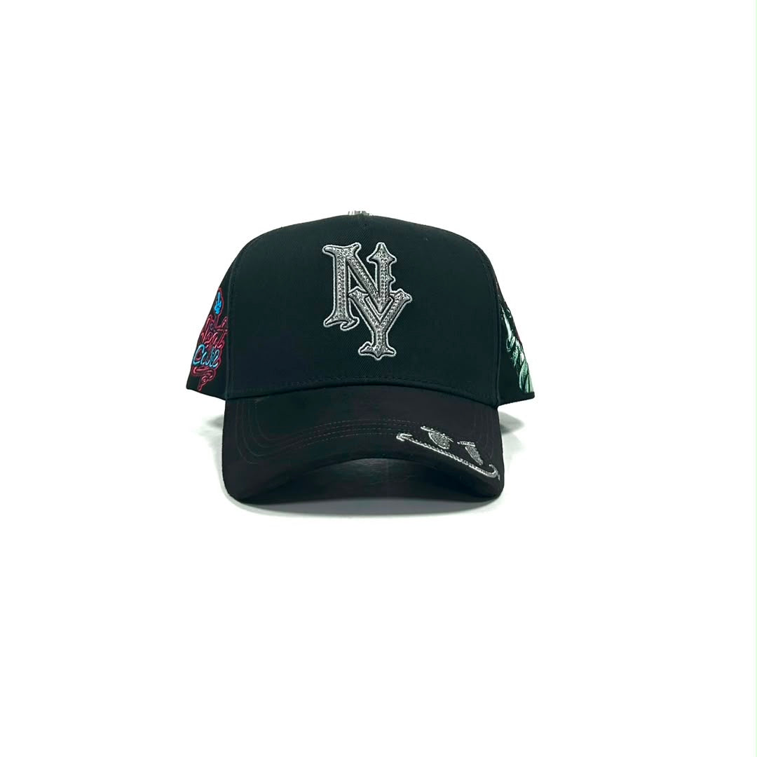 Gorra NY patches black