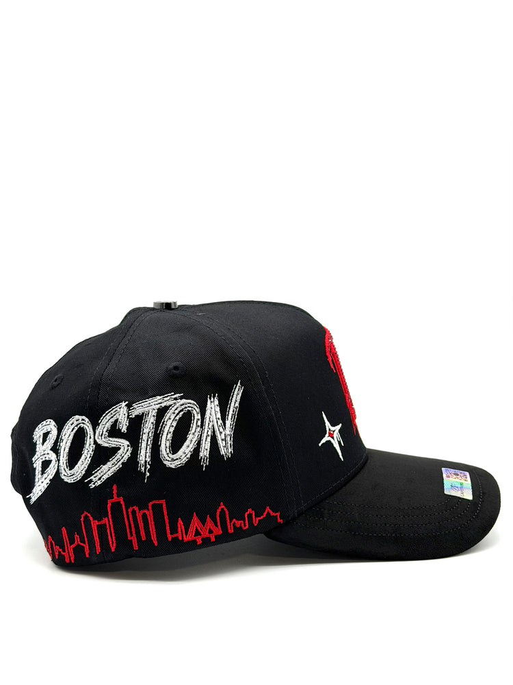 Gorra Boston black red