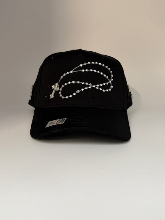 Gorra rosario negra / silver